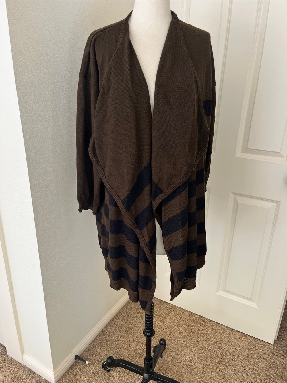 Salvatore Ferragamo Brown & Black Knit Sweater Label